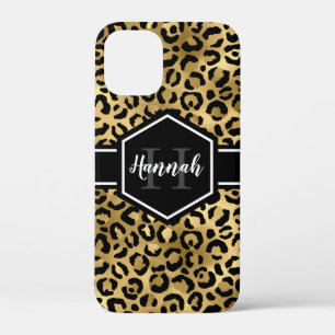 Monogramm aus schwarzem Leopard Case-Mate iPhone Hülle