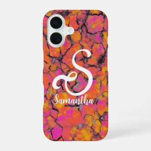 Monogramm aus tropischem Marmor iPhone 16 Hülle
