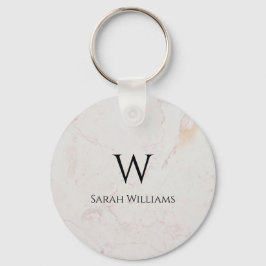 Monogramm aus weißem Marmor Moderner Schwarzer Nam Schlüsselanhänger