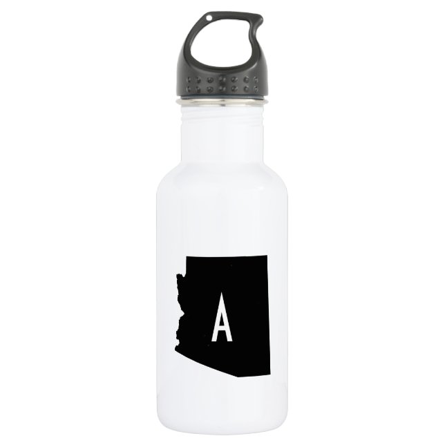 Monogramm aus weißem und schwarzem Arizona Edelstahlflasche (Vorderseite)