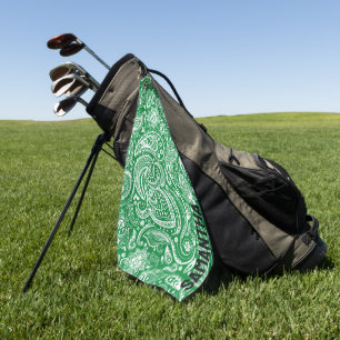 Monogramm aus weißem und Vintagem Paisley Golfhandtuch