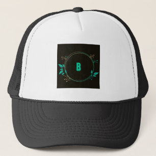 Monogramm B Buchstabe Gedruckter Text Trucker Hut Truckerkappe