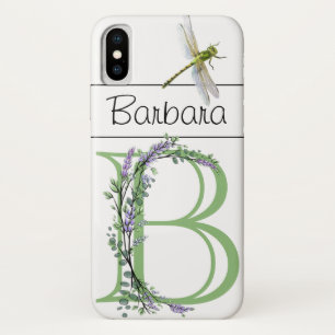 Monogramm B-Lavendel Eukalyptus mit Dragonfly Case-Mate iPhone Hülle