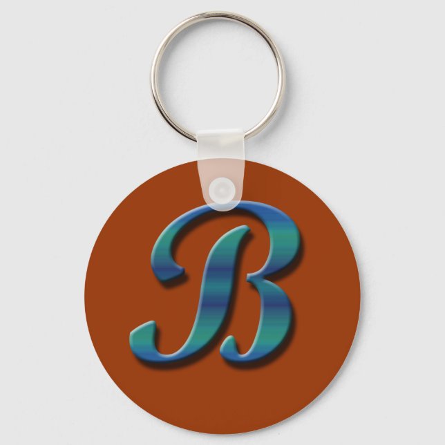 Monogramm-B-Schlüsselanhänger Schlüsselanhänger (Vorderseite)