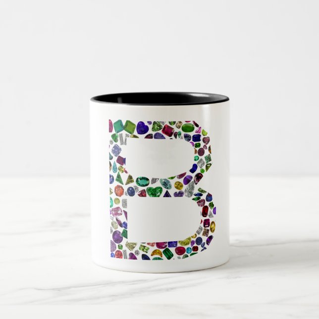 Monogramm B Zweifarbige Tasse (Mittel)