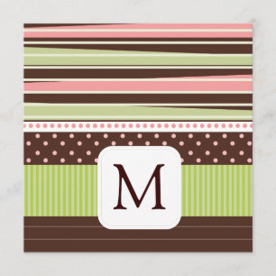 Monogramm-Baby-Foto-Mitteilungen Ankündigung