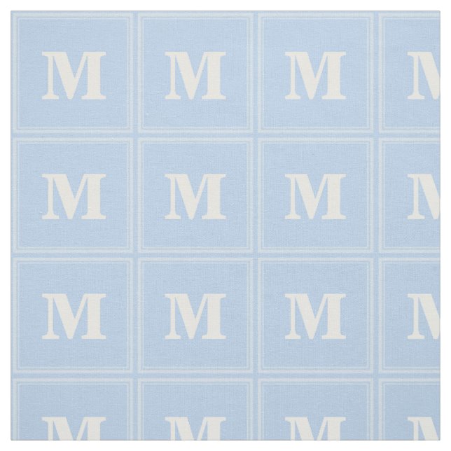Monogramm Babyblau Stoff (Muster)