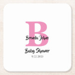 Monogramm Babydusche Rosa Niedlich einfach Rechteckiger Pappuntersetzer<br><div class="desc">Entworfen mit Text-Vorlagen für mit Monogramm Initial & Name, die Sie anpassen können! Ideal für Baby Dusche Party, aber Sie können den Text zu Anzug auch für eine andere Veranstaltung bearbeiten!</div>