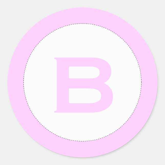 Monogramm Babydusche Umschlag Fertiger rosa Aufkle Runder Aufkleber (Vorderseite)