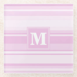 Monogramm-Babypinstreifen Glasuntersetzer