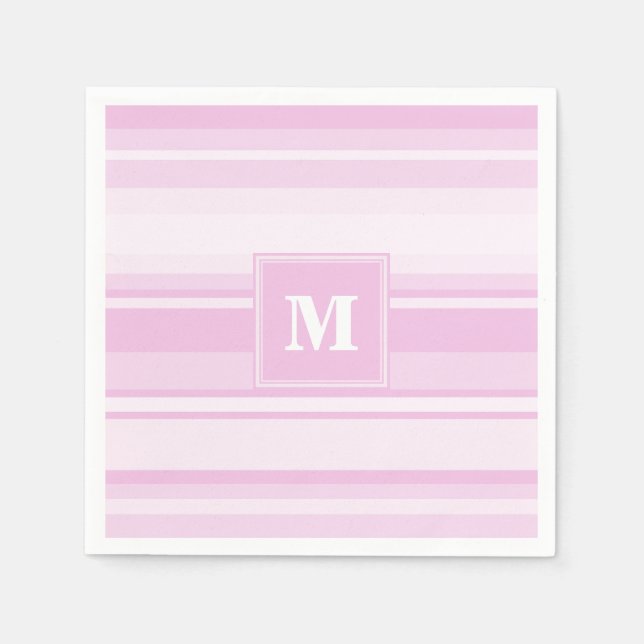 Monogramm-Babypinstreifen Serviette (Vorderseite)