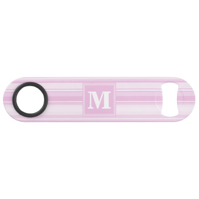 Monogramm-Babypinstreifen Speedflaschenöffner (Vorderseite (Horizontal))