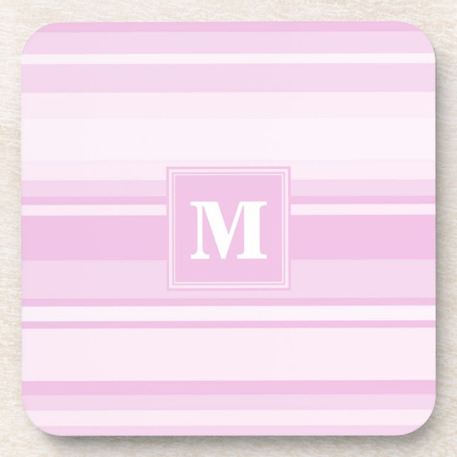Monogramm-Babypinstreifen Untersetzer (Vorderseite)