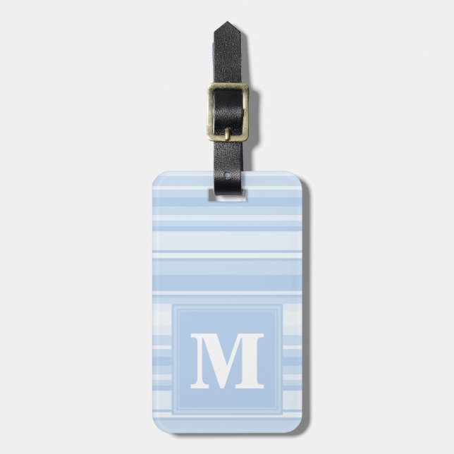Monogramm Babystreifen Gepäckanhänger (Vorderseite vertikal)