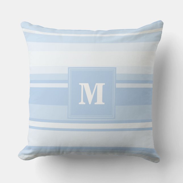 Monogramm Babystreifen Kissen (Vorderseite)