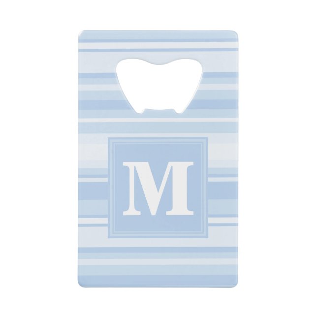 Monogramm Babystreifen Kreditkarten Flaschenöffner (Vorderseite)