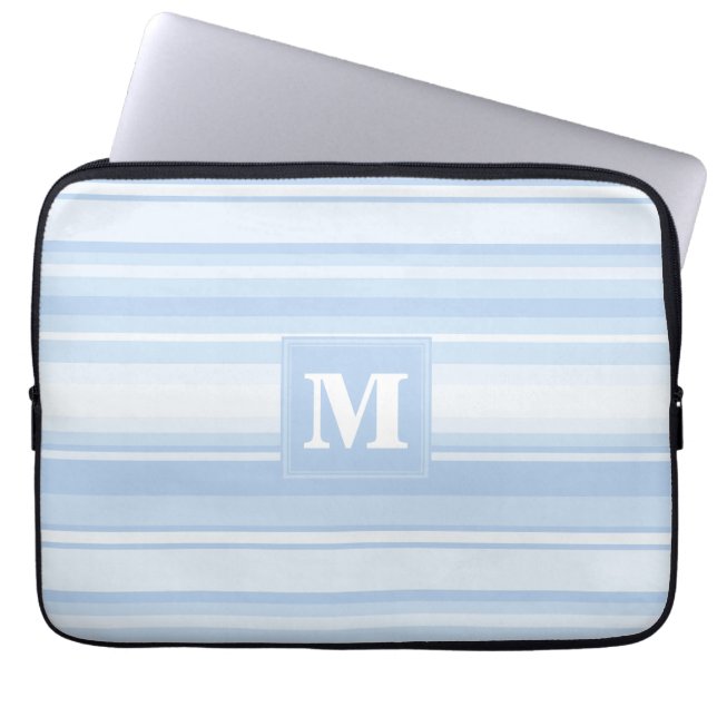 Monogramm Babystreifen Laptopschutzhülle (Vorderseite)