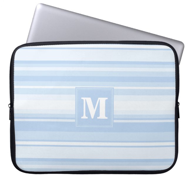 Monogramm Babystreifen Laptopschutzhülle (Vorderseite)