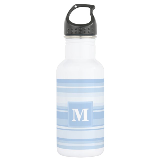 Monogramm Babystreifen Trinkflasche (Vorderseite)