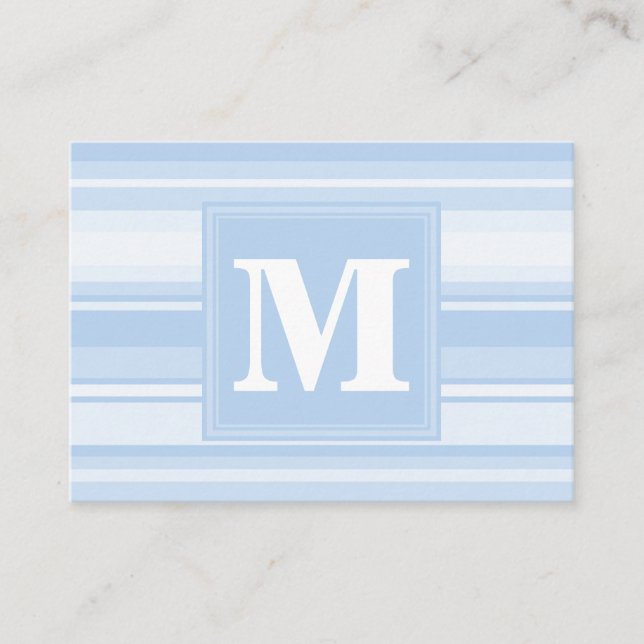 Monogramm Babystreifen Visitenkarte (Vorderseite)