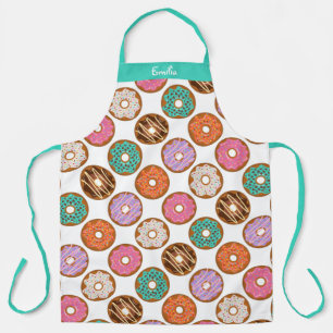 Monogramm Baker Donut-Muster Schürze