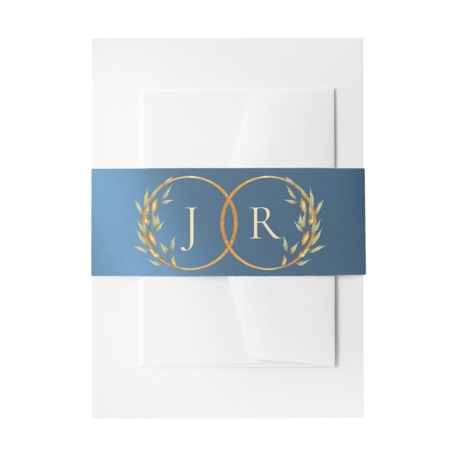 Monogramm & Band - Blau (Vorderseite Beispiel)