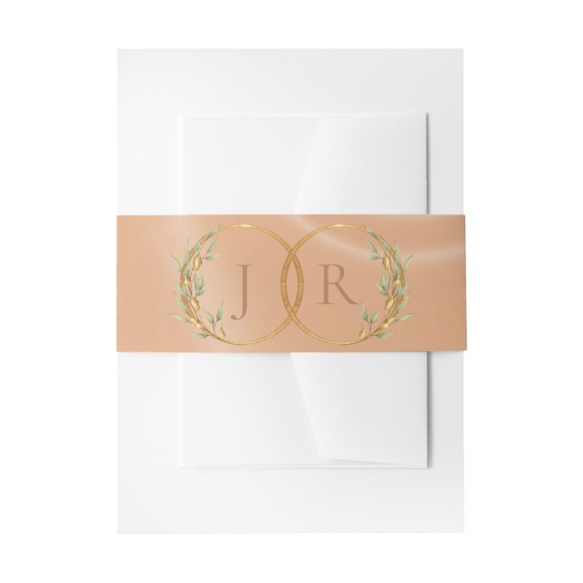 Monogramm & Band - Pfirsich (Vorderseite Beispiel)