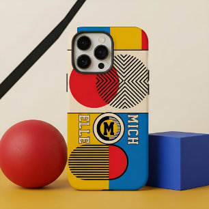 Monogramm Bauhaus Retro Geometrisches individuelle iPhone 16 Pro Max Hülle