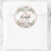 Monogramm Baumwollblumen-Laub Minimaldesign
