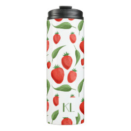 Monogramm Becher mit Erdbeerblatt-Muster