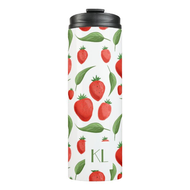 Monogramm Becher mit Erdbeerblatt-Muster (Vorderseite)