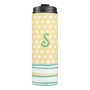 Monogramm-Becher mit Punkten und Streifen Thermosbecher