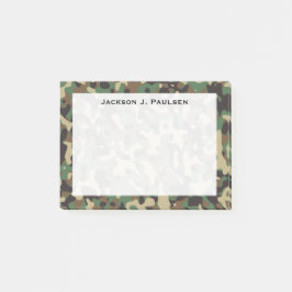 Monogramm Beige, Tan, Braun, Grün, Grau Camouflage Post-it Klebezettel