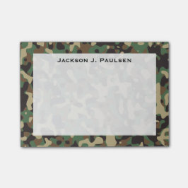 Monogramm Beige, Tan, Braun, Grün, Grau Camouflage Post-it Klebezettel