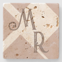 Monogramm benutzerdefinierte Initialen braun-neutr