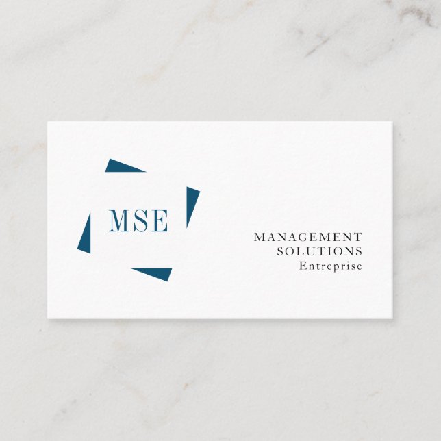 Monogramm beruflich-minimalistisch-weiß visitenkarte (Vorderseite)