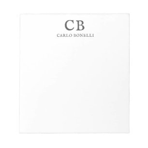 Monogramm Beruflich Schlicht Einfach Minimalistisc Notizblock