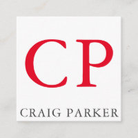 Monogramm Berufliche Schlichte Rot-Weiß-Initialen