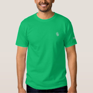 Monogramm bestickter grüner T - Shirt