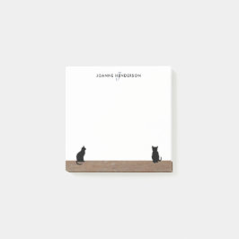 Monogramm-Bezeichnung der modernen Black Cats-Silh Post-it Klebezettel