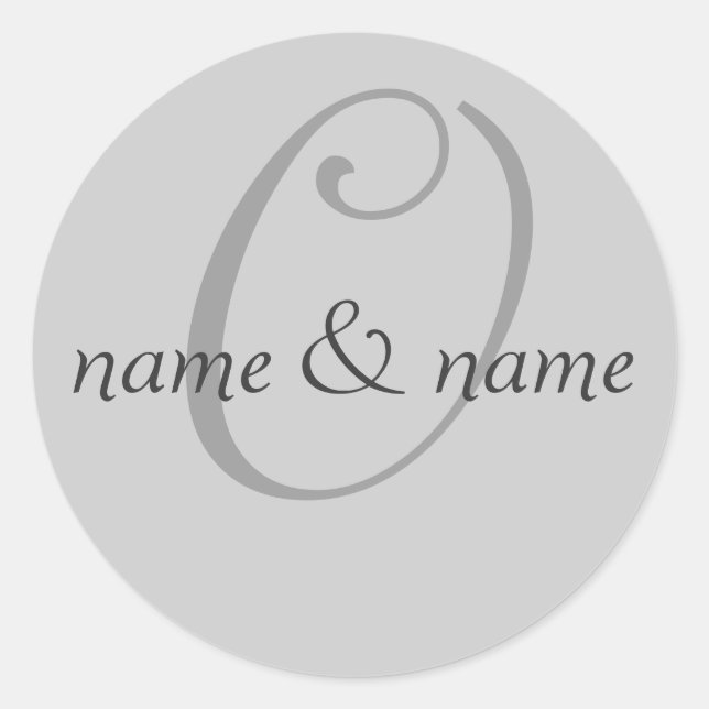 Monogramm-Bezeichnung "O", Personalisierung der Vo Runder Aufkleber (Vorderseite)