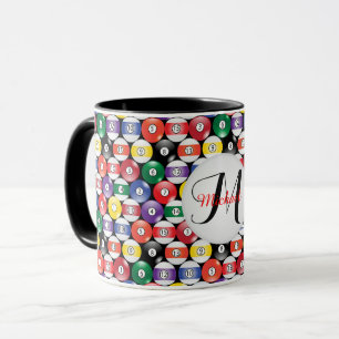 Monogramm-Billard-Ball-Muster Tasse