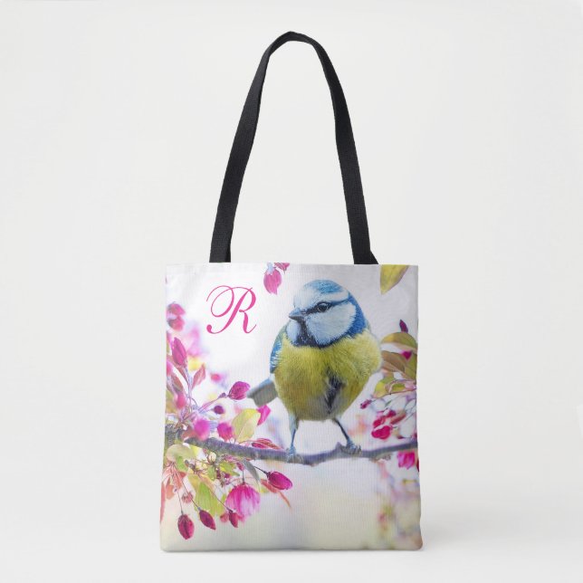 Monogramm "Bird & Blooms" Tasche (Vorderseite)