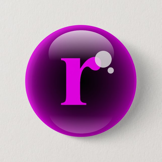 Monogramm-Blase R Button (Vorderseite)