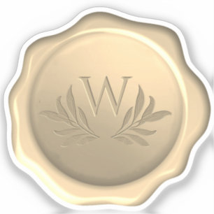 Monogramm-Blätter Goldenes Wachs Siegel in beschri Aufkleber