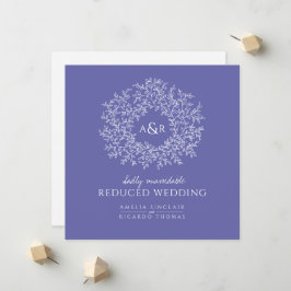 Monogramm Blätter reduziert Hochzeit Ankündigung