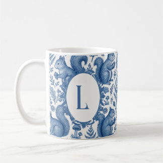 Monogramm Blau Chinoiserie Französische Toile Wald Kaffeetasse
