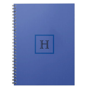 Monogramm Blau Einfache Stylische Moderne Initiale Notizblock