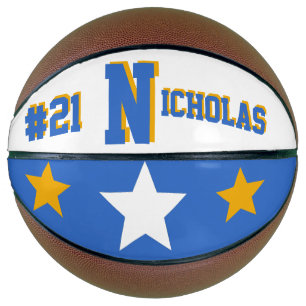 Monogramm Blau und Gold Basketball