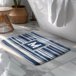Monogramm (blau und weiß gestrichen) badematte